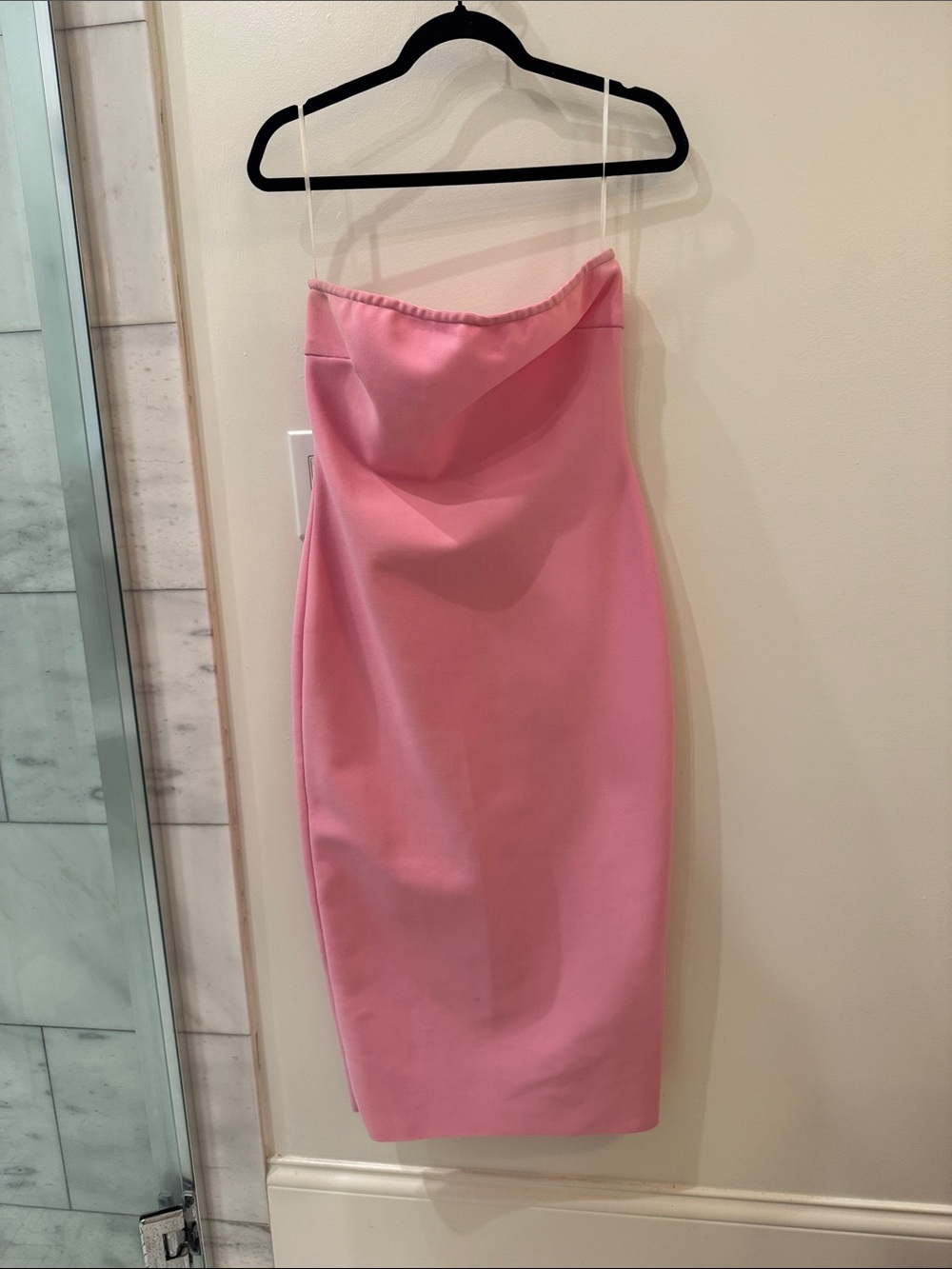 Hello Molly Strapless Pink Midi Dress